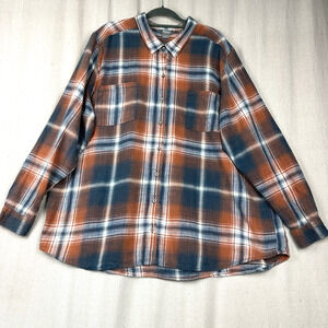 Natural Reflections | Men's 2X Button-down Shirt Long Sleeve Cotton Plaid